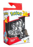 Figurine de collection Pokemon Carapuce 7,6 cm 25 ans anniversaire Silver 