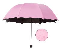 Parapluie Pliant Magique Apparition Motifs Fleurs sous la Pluie Couleur ROSE CLAIR